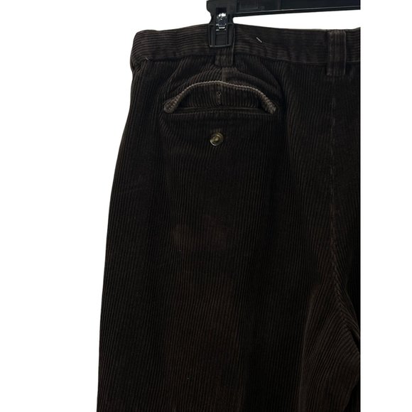 L.L. Bean Mens Brown Corduroy Pants Comfort Waist 42 Straight Retro Western 90s - Picture 11 of 14